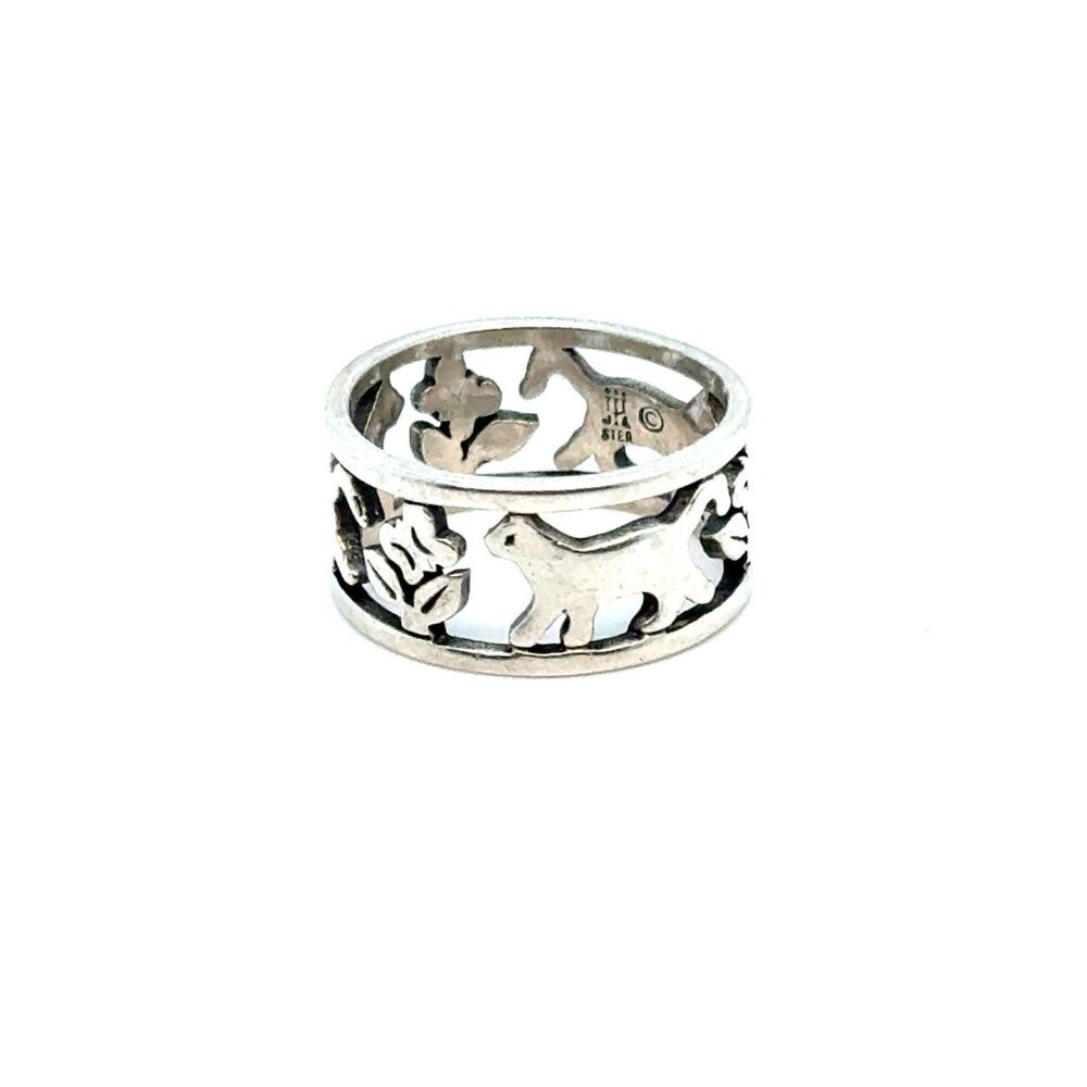James Avery Cats & Flowers Eternity Band Ring